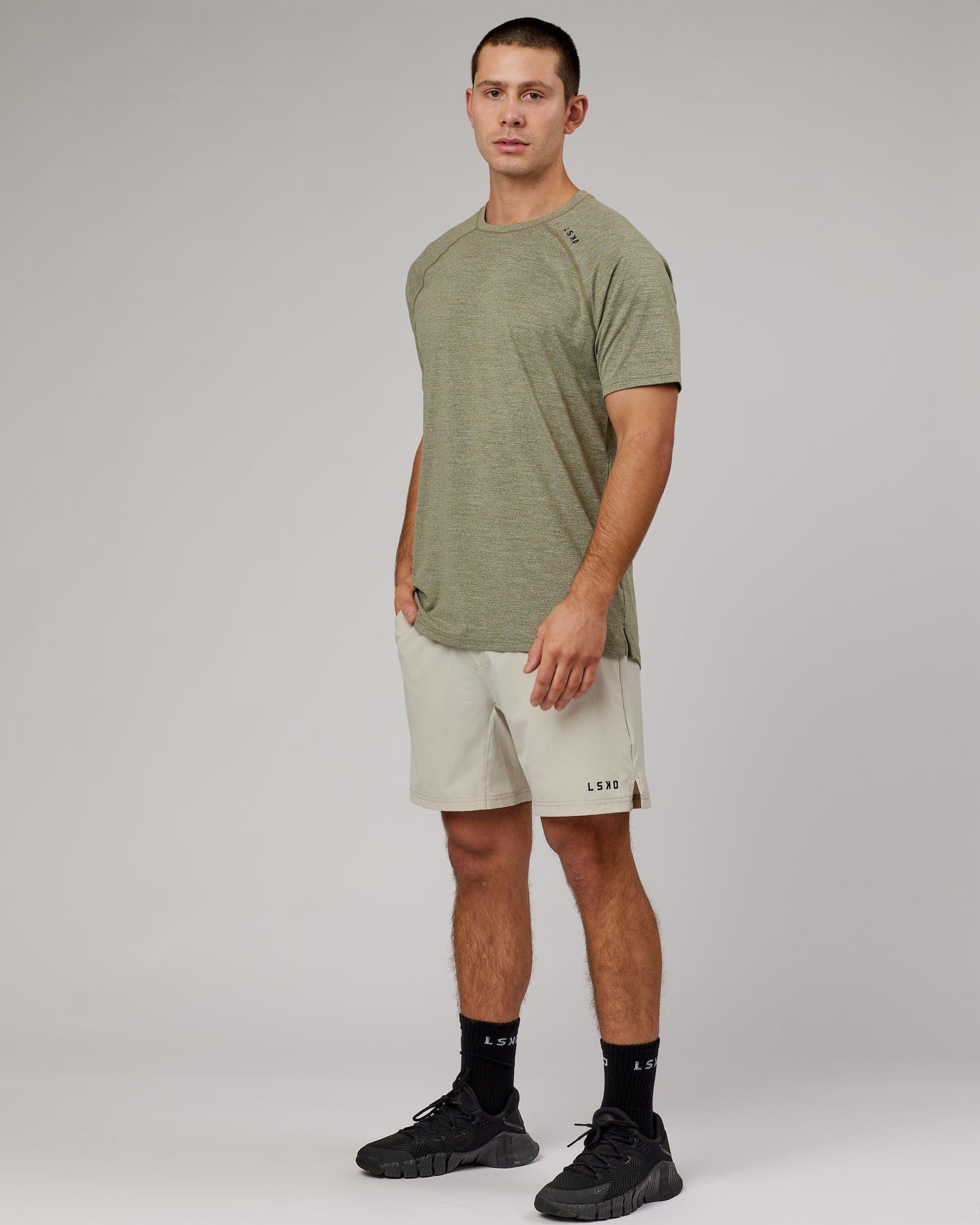 Perform VapourFLX Tee - Olive Marl sold by LSKD product image thumbnail 5