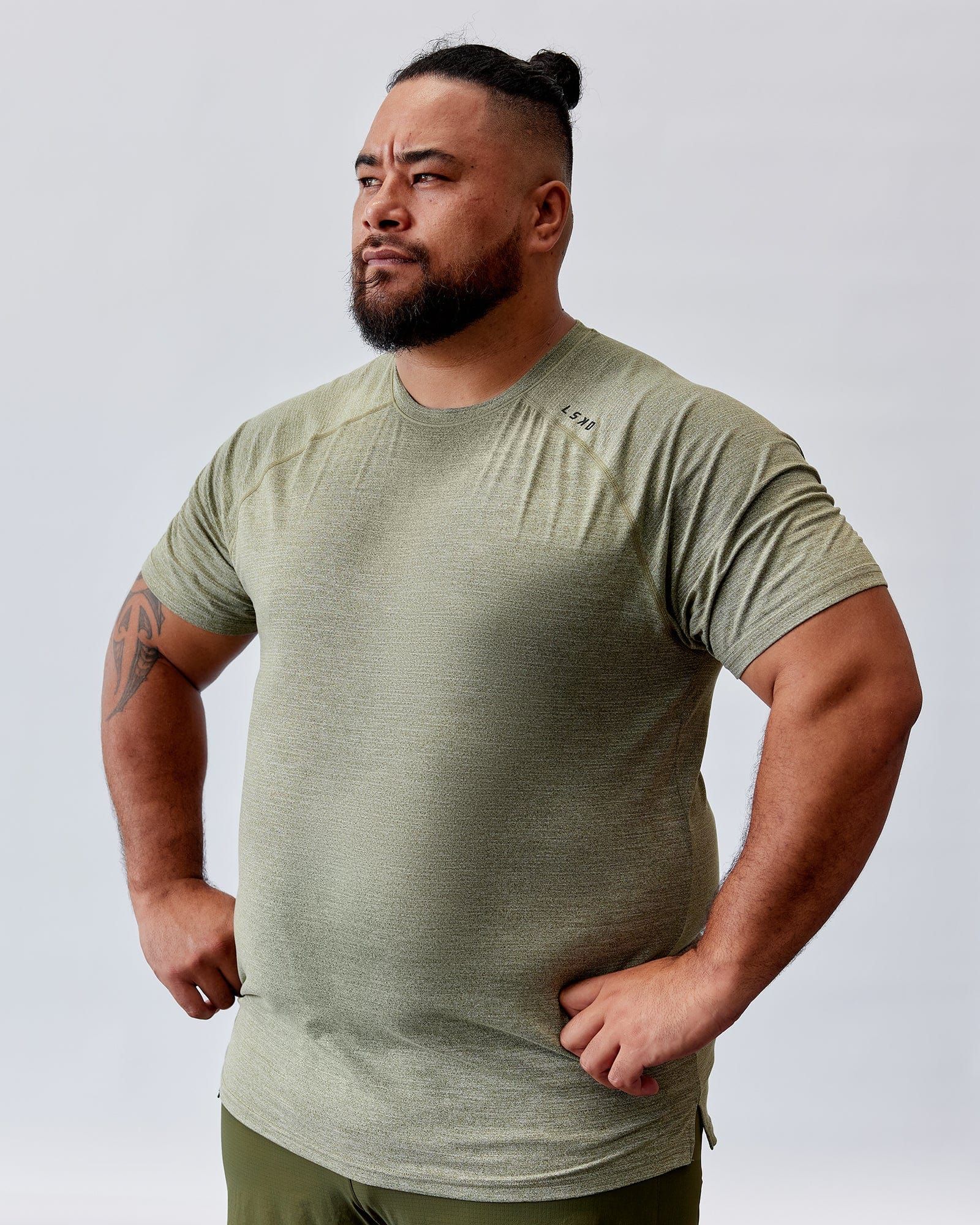 Perform VapourFLX Tee - Olive Marl sold by LSKD