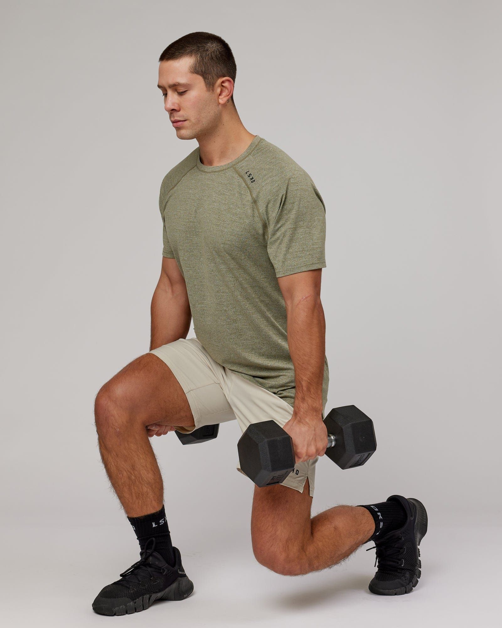 Perform VapourFLX Tee - Olive Marl sold by LSKD product image thumbnail 3