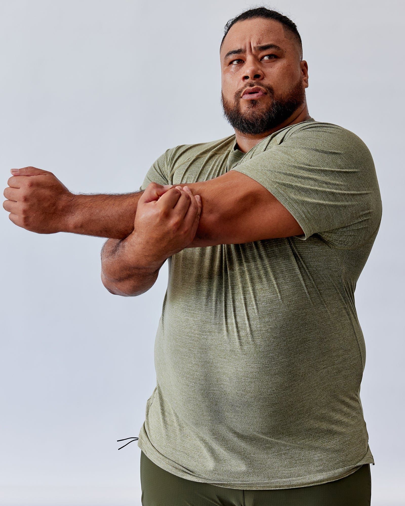 Perform VapourFLX Tee - Olive Marl sold by LSKD product image thumbnail 2