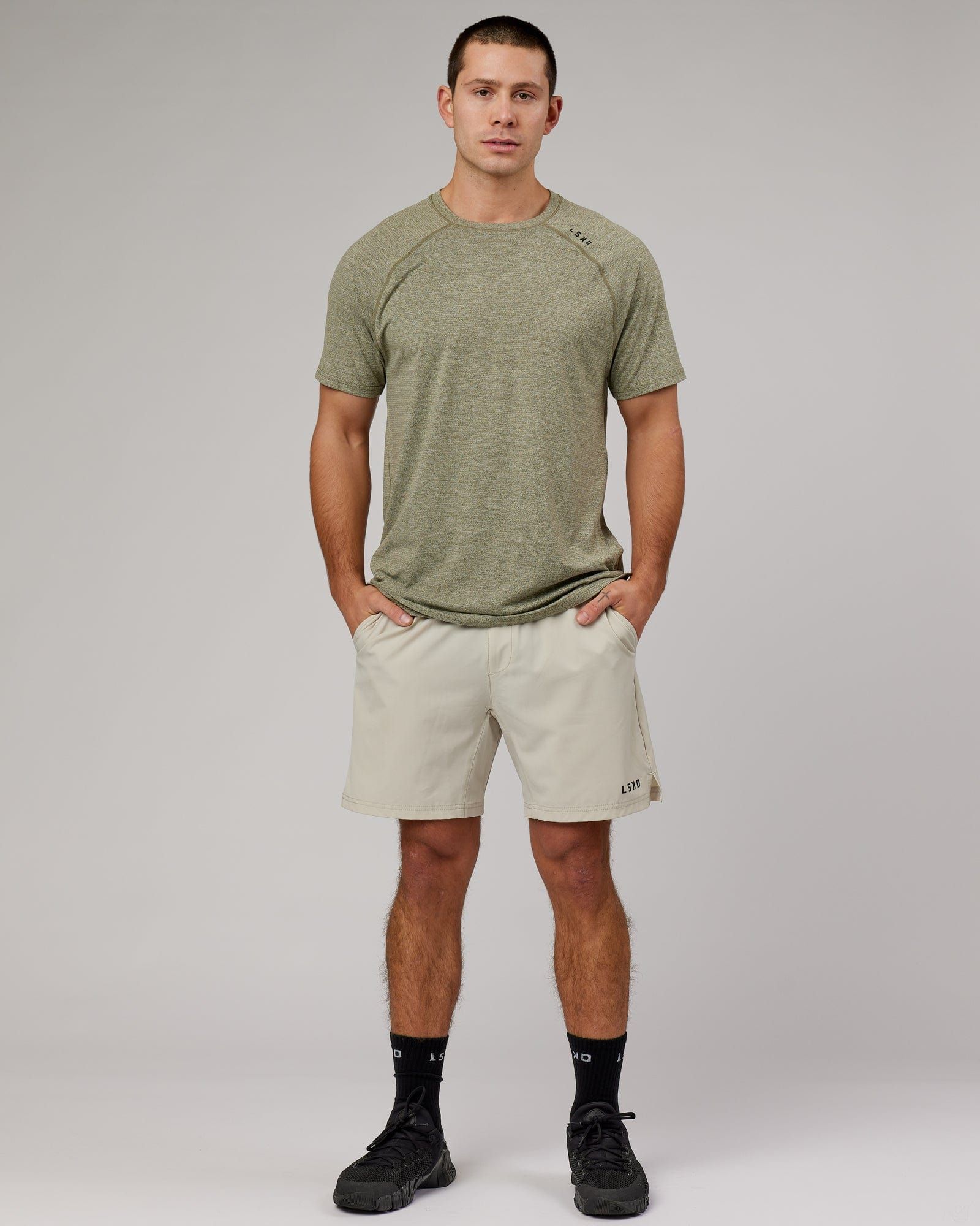 Perform VapourFLX Tee - Olive Marl sold by LSKD product image thumbnail 4