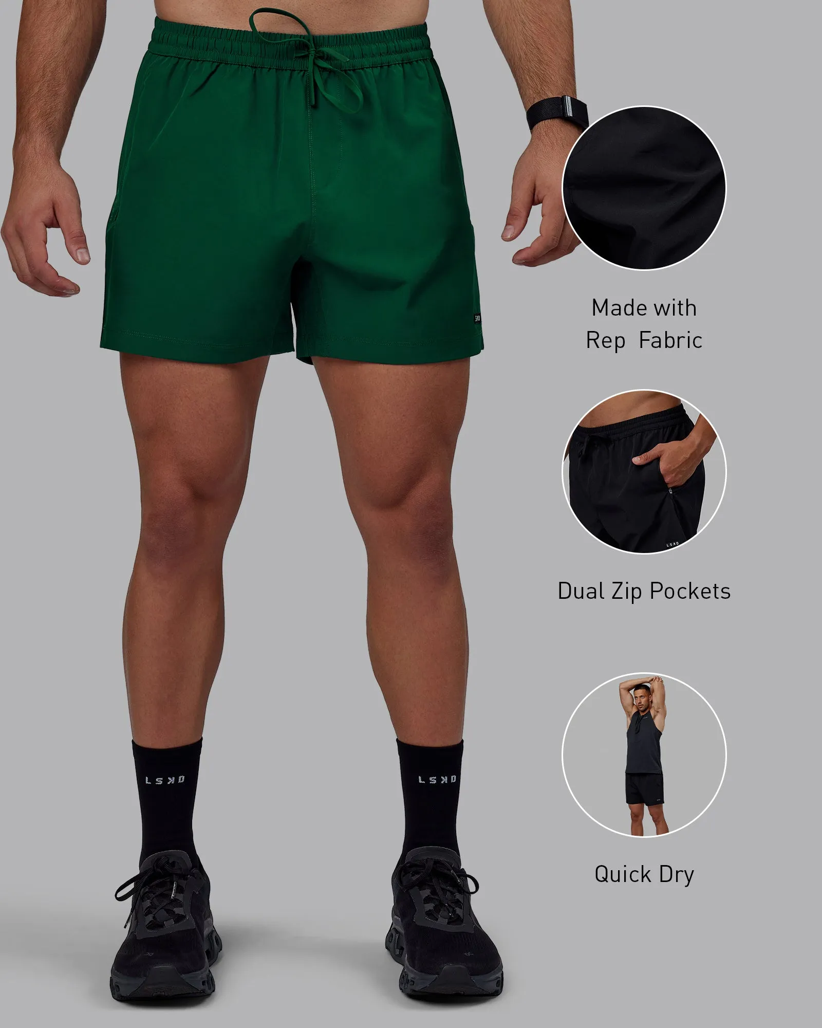 Rep 5" Performance Short - Deep Emerald sold by LSKD product image thumbnail 2