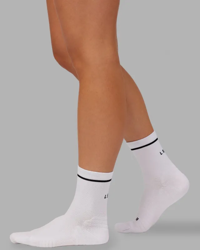 Fast Performance Quarter Socks - White-Black sold by LSKD