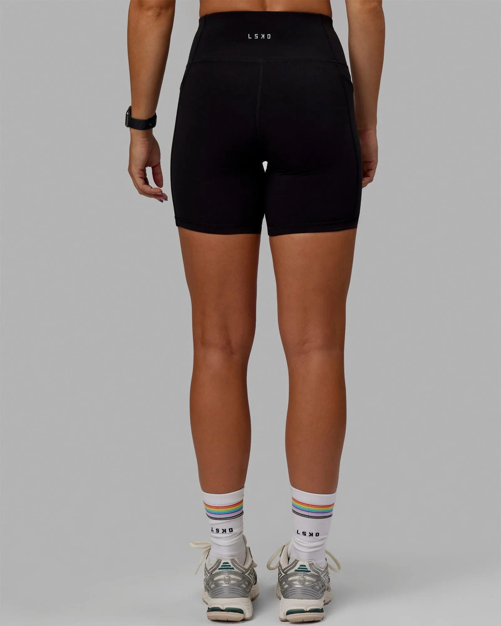 Rep Mid Short Tights - Black-Kaleidoscope sold by LSKD product image thumbnail 4