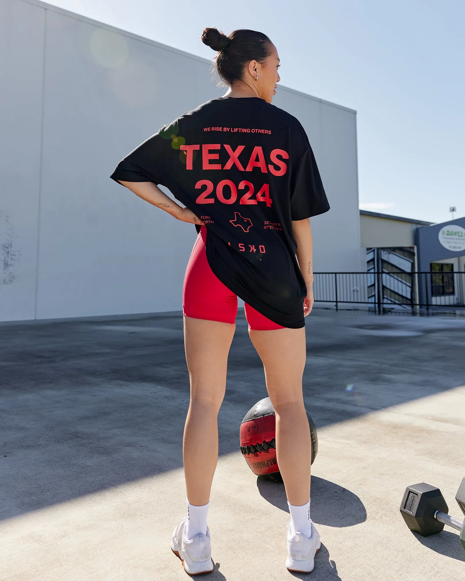 Unisex TEXAS 2024 FLXCotton Tee Oversize - Black-Scarlet sold by LSKD product image thumbnail 2