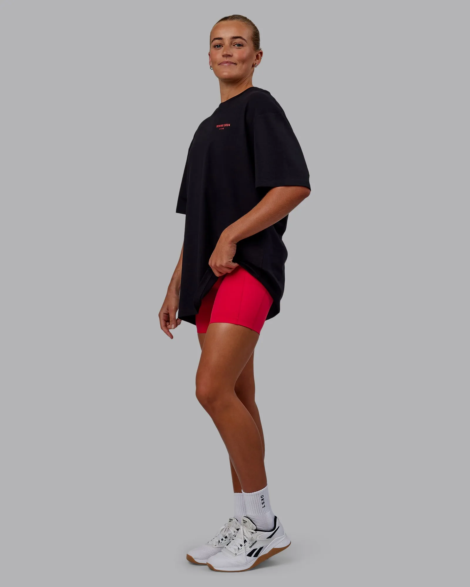 Unisex TEXAS 2024 FLXCotton Tee Oversize - Black-Scarlet sold by LSKD product image thumbnail 4