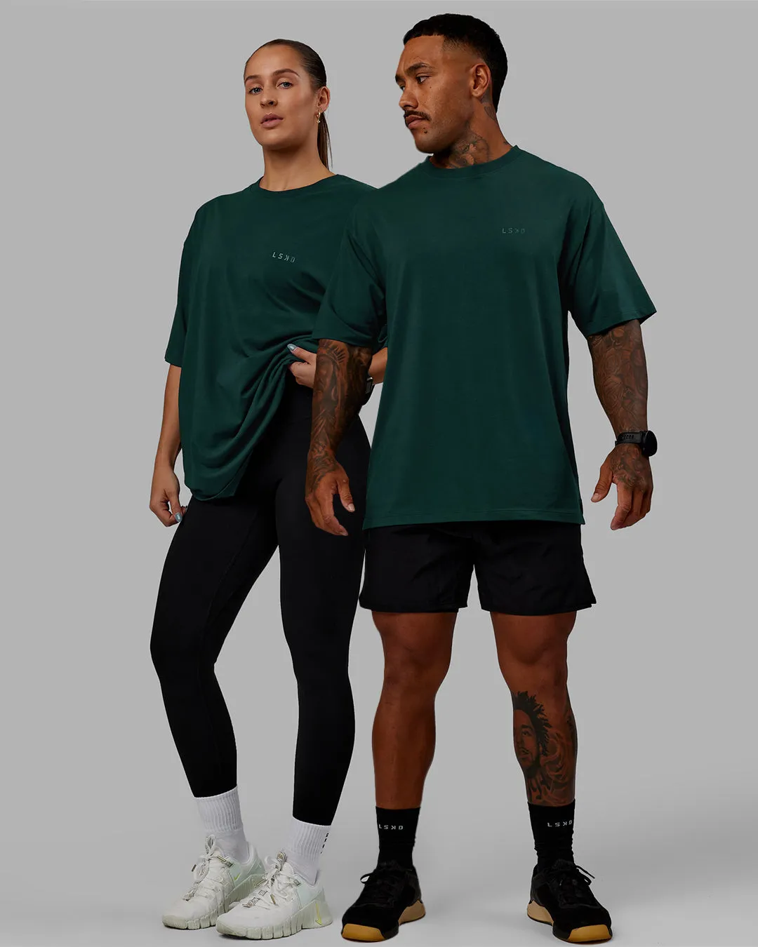 Unisex PimaFLX Tee Oversize - Dark Moss sold by LSKD