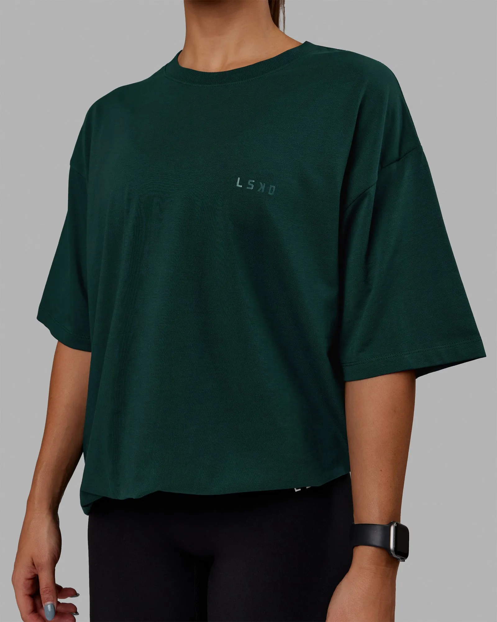 Unisex PimaFLX Tee Oversize - Dark Moss sold by LSKD product image thumbnail 5