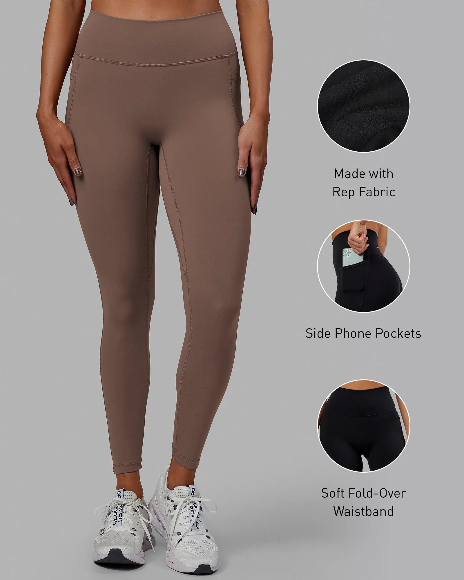 Fusion Full Length Tight with Pockets - Deep Taupe sold by LSKD product image thumbnail 2