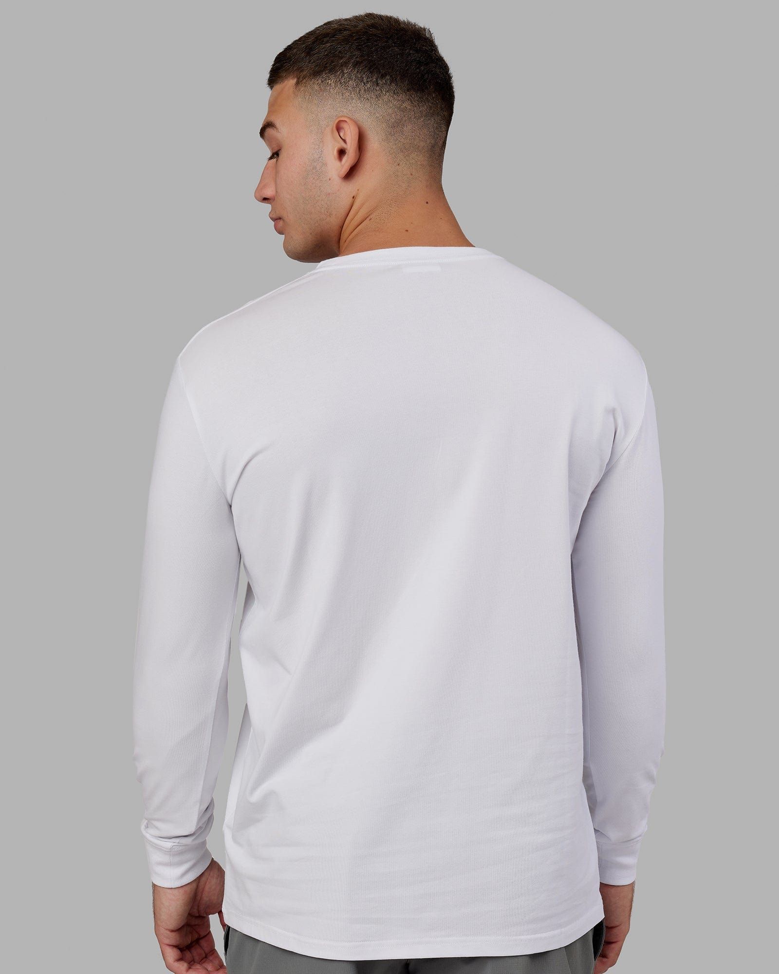 Base FLXCotton LS Tee - White sold by LSKD product image thumbnail 5