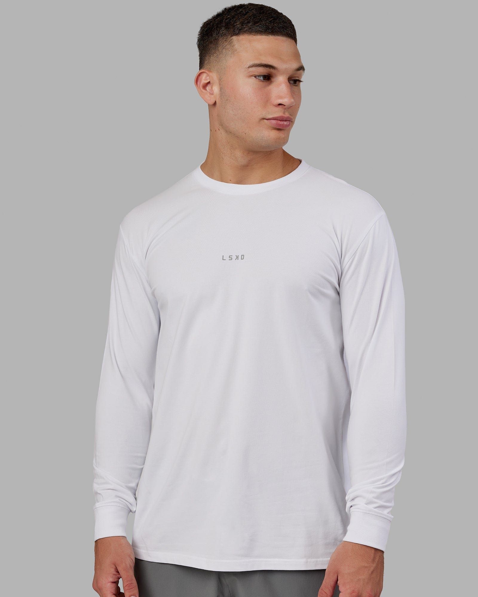 Base FLXCotton LS Tee - White sold by LSKD