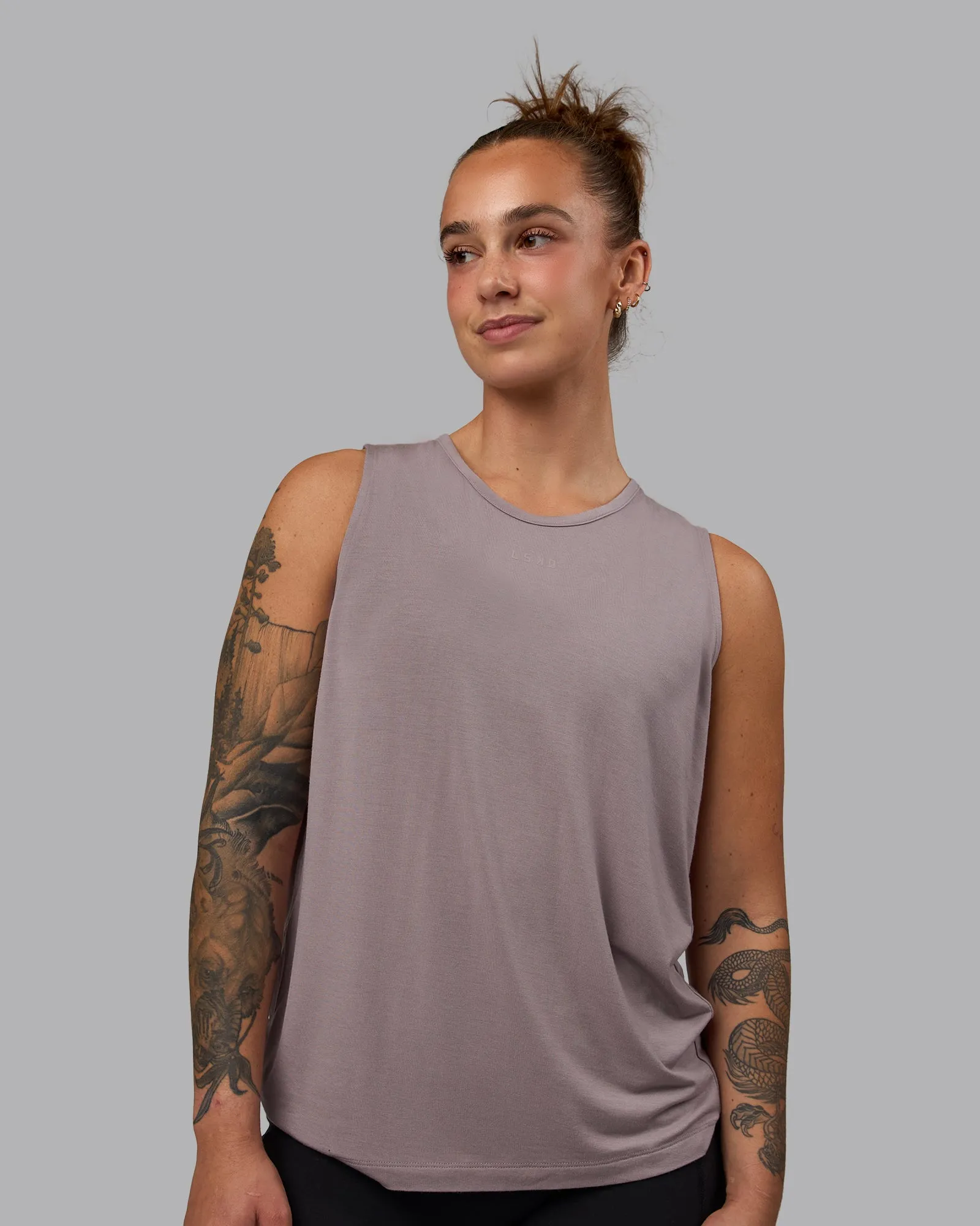 Swivel Open Back Tank - Greyish Purple sold by LSKD product image thumbnail 2