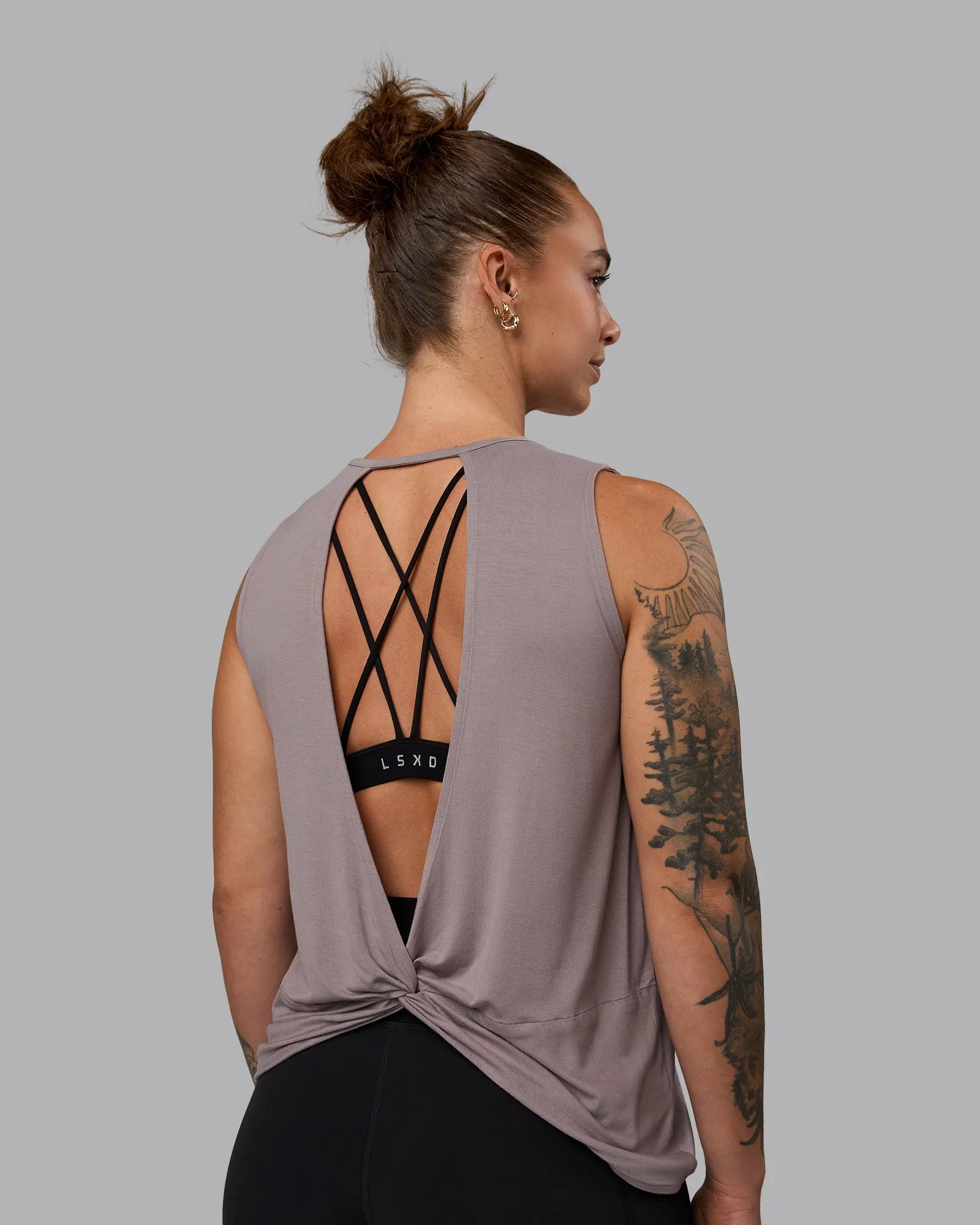 Swivel Open Back Tank - Greyish Purple sold by LSKD
