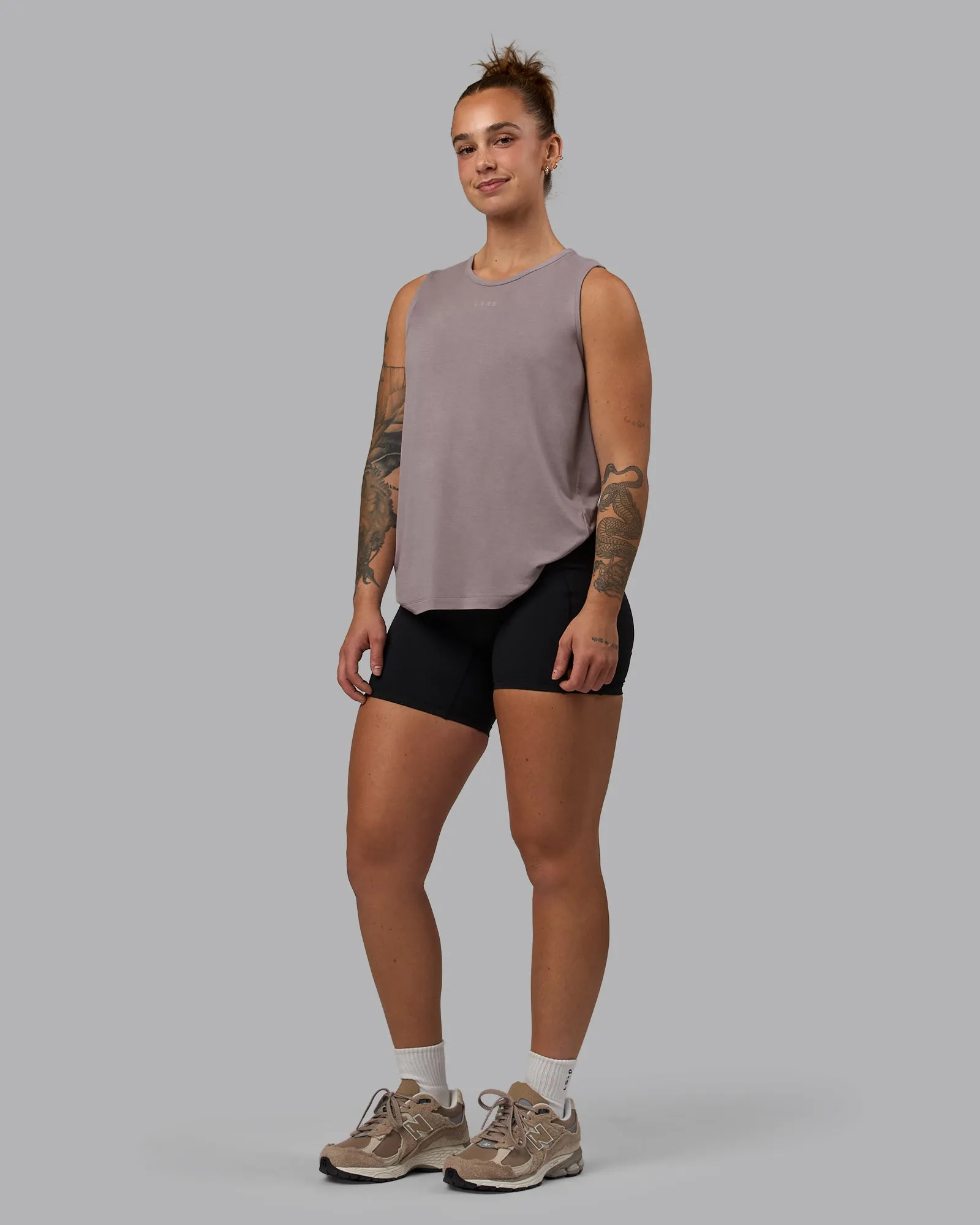 Swivel Open Back Tank - Greyish Purple sold by LSKD product image thumbnail 3