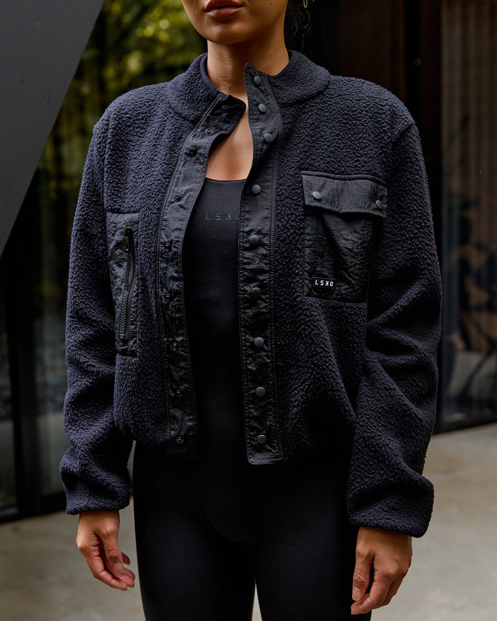 Alpine Fleece Jacket - Black sold by LSKD product image thumbnail 3