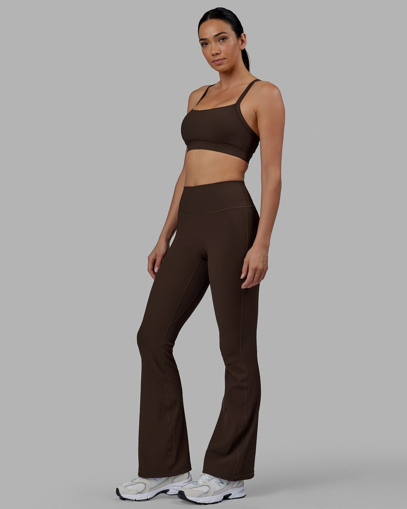 Momentum Ribbed Sports Bra - Dark Chocolate sold by LSKD product image thumbnail 5