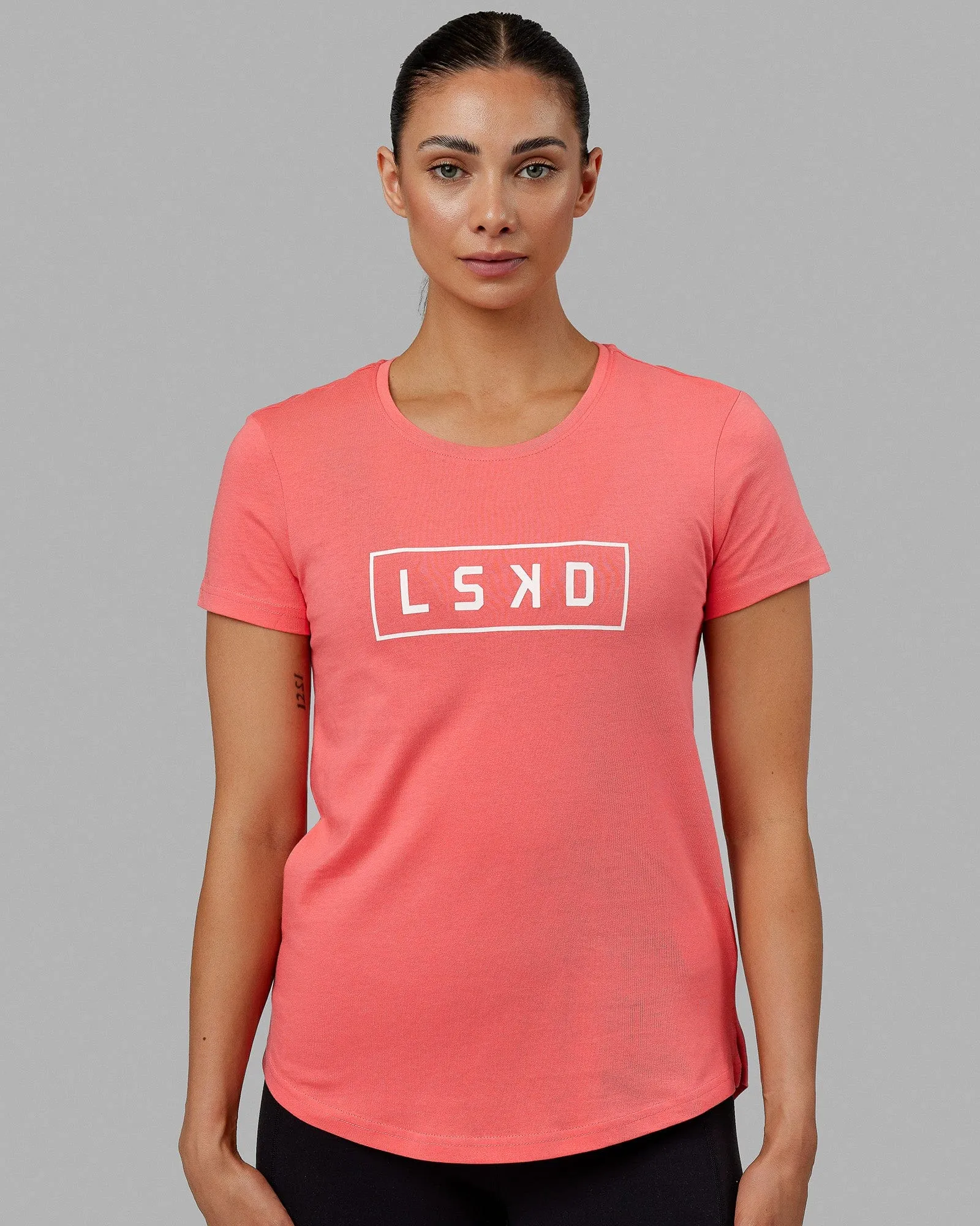 Luna Tee - Coral-White sold by LSKD