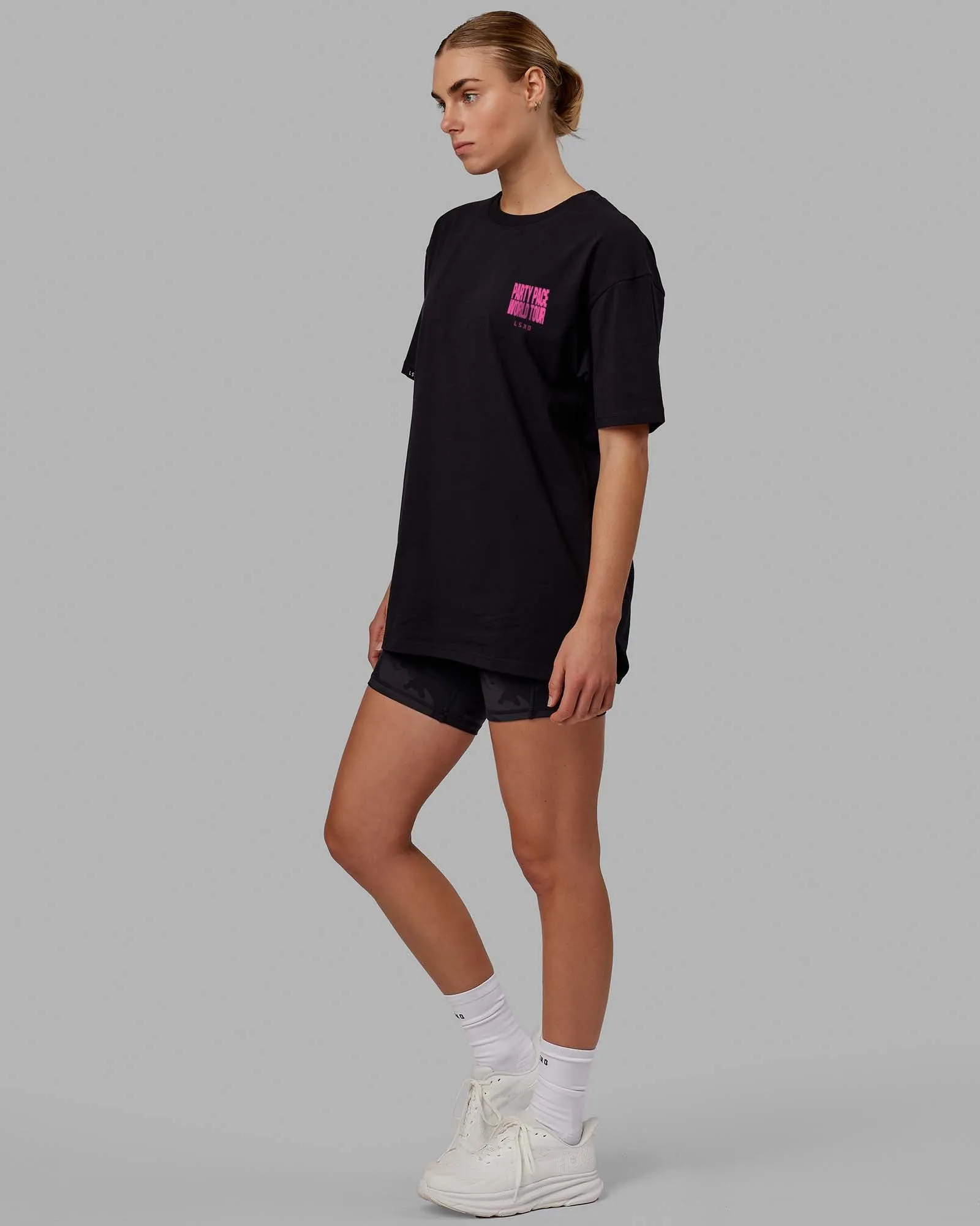 Party Pace FLXCotton Oversize Tee - Black-Pink sold by LSKD product image thumbnail 4