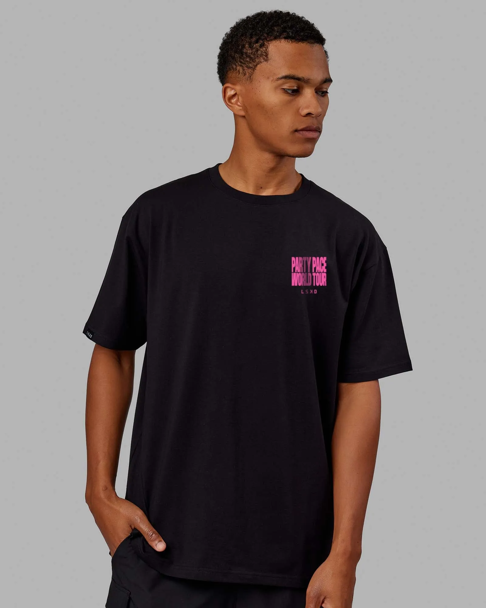 Party Pace FLXCotton Oversize Tee - Black-Pink sold by LSKD product image thumbnail 3