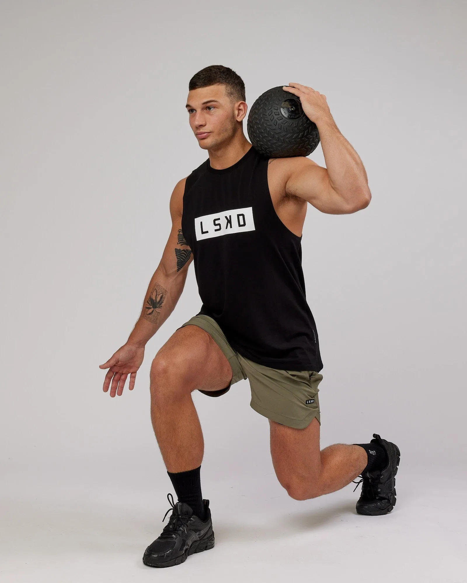 Strength FLXCotton Training Fit Tank - Black-White sold by LSKD product image thumbnail 2