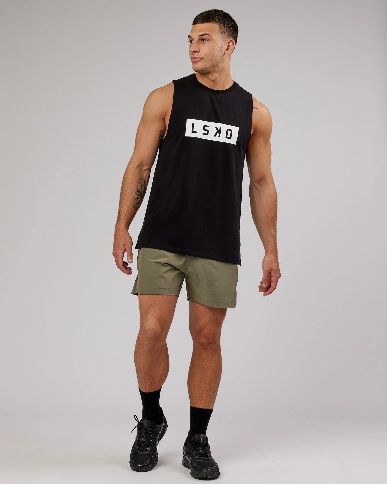 Strength FLXCotton Training Fit Tank - Black-White sold by LSKD product image thumbnail 3