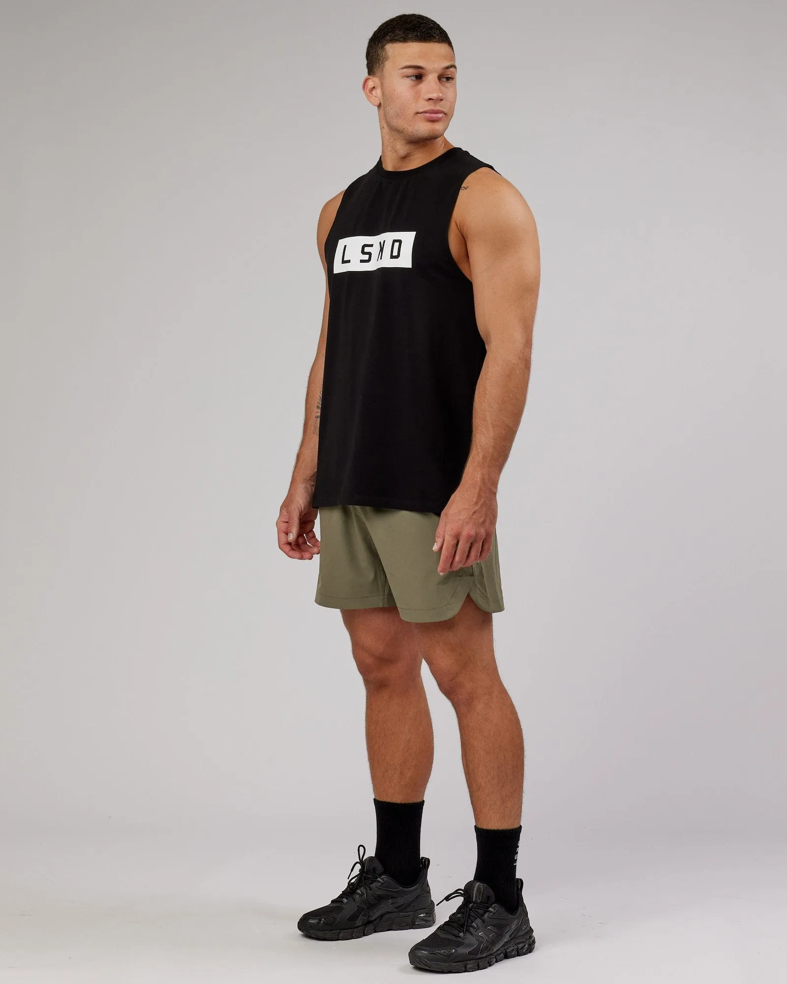 Strength FLXCotton Training Fit Tank - Black-White sold by LSKD product image thumbnail 4
