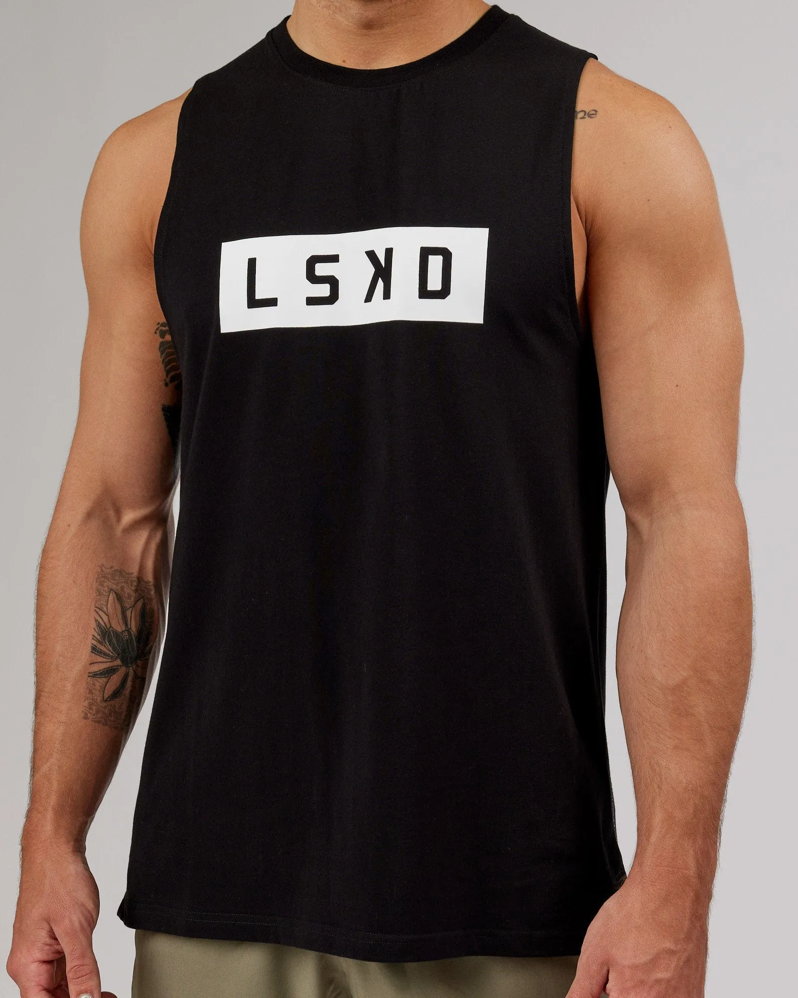 Strength FLXCotton Training Fit Tank - Black-White sold by LSKD product image thumbnail 5