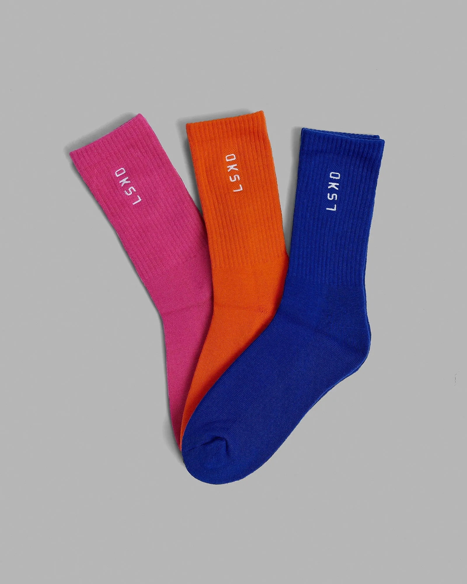 Signal Crew Socks 3 Pack - Impact Orange/Galactic Cobalt/Magenta sold by LSKD product image thumbnail 5