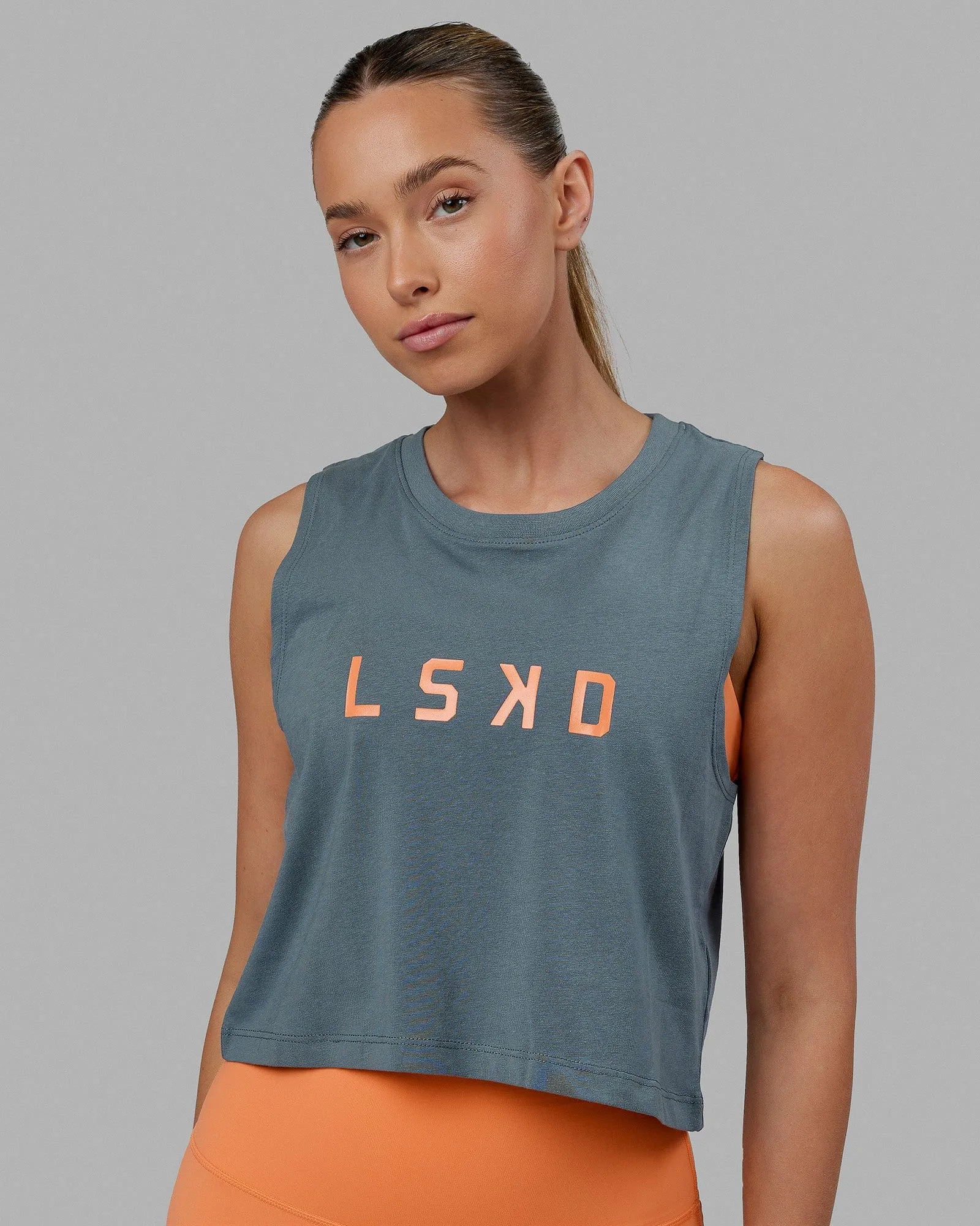 Agile FLXCotton Tank - Storm-Tangerine sold by LSKD