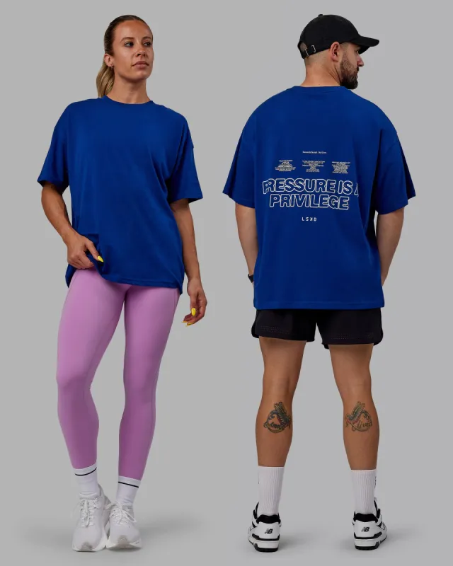 Unisex Pressure Heavyweight Tee Oversize - Midnight Blue-White sold by LSKD