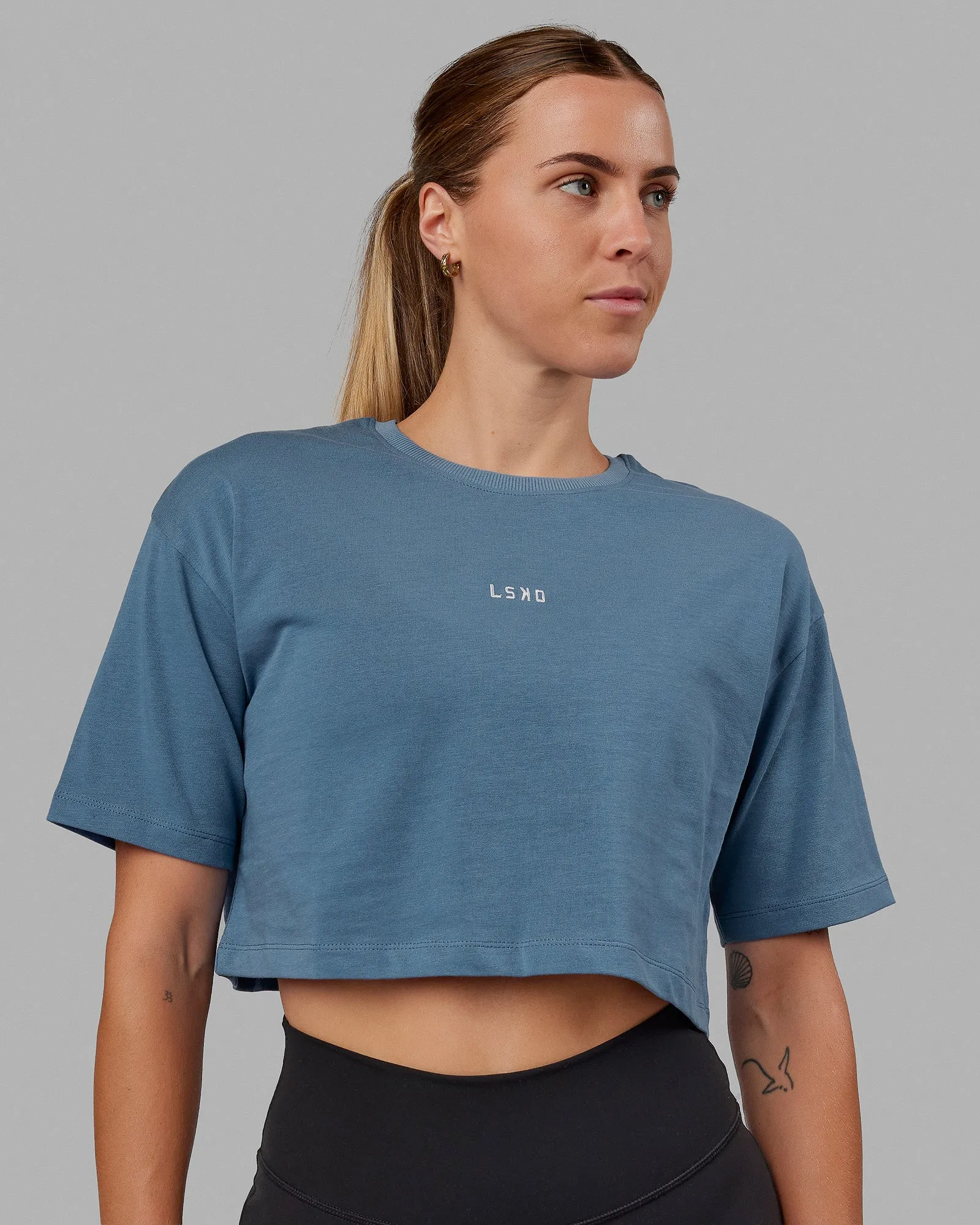 MVP Heavyweight Cropped Tee - Elemental Blue sold by LSKD product image thumbnail 2
