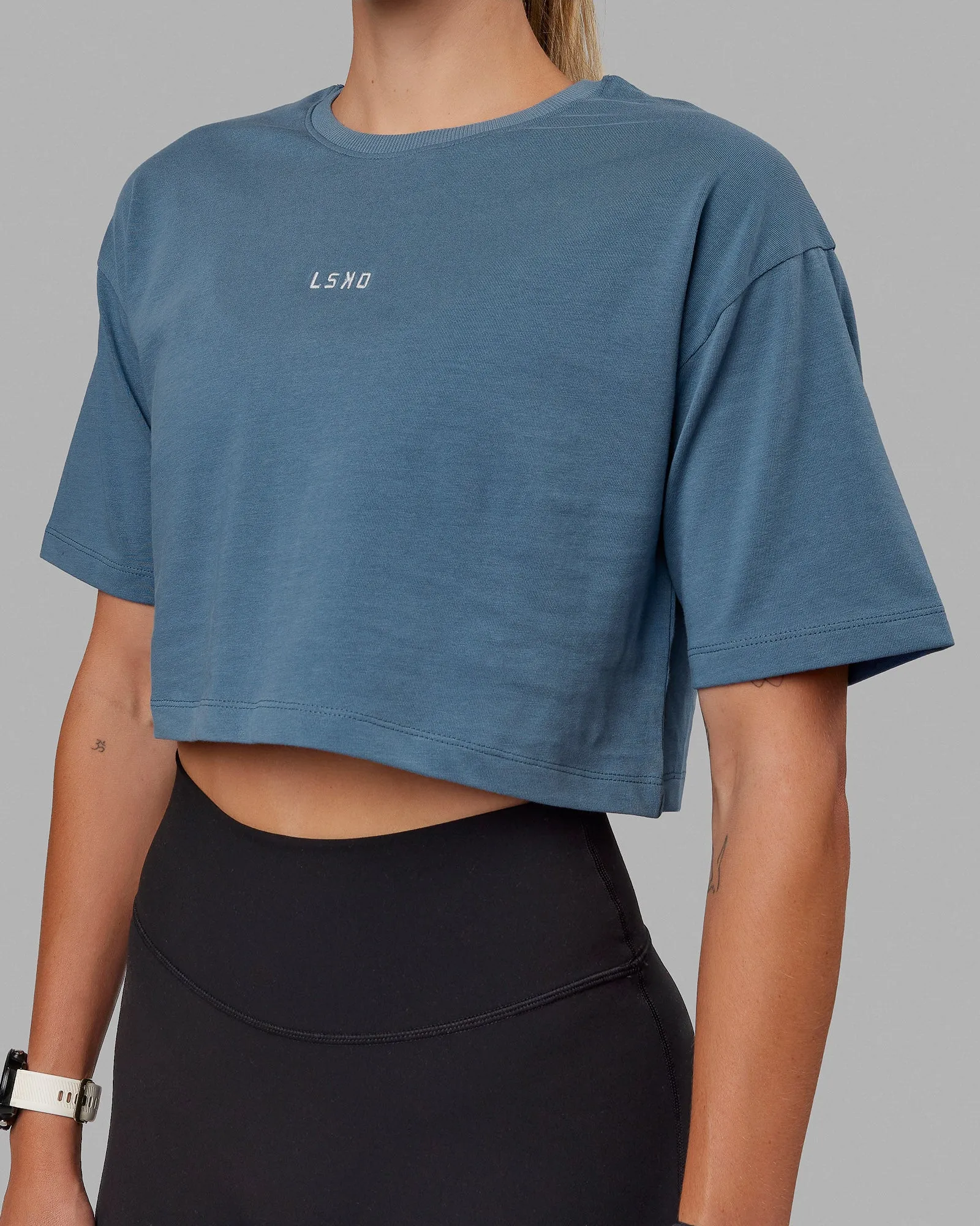 MVP Heavyweight Cropped Tee - Elemental Blue sold by LSKD product image thumbnail 4