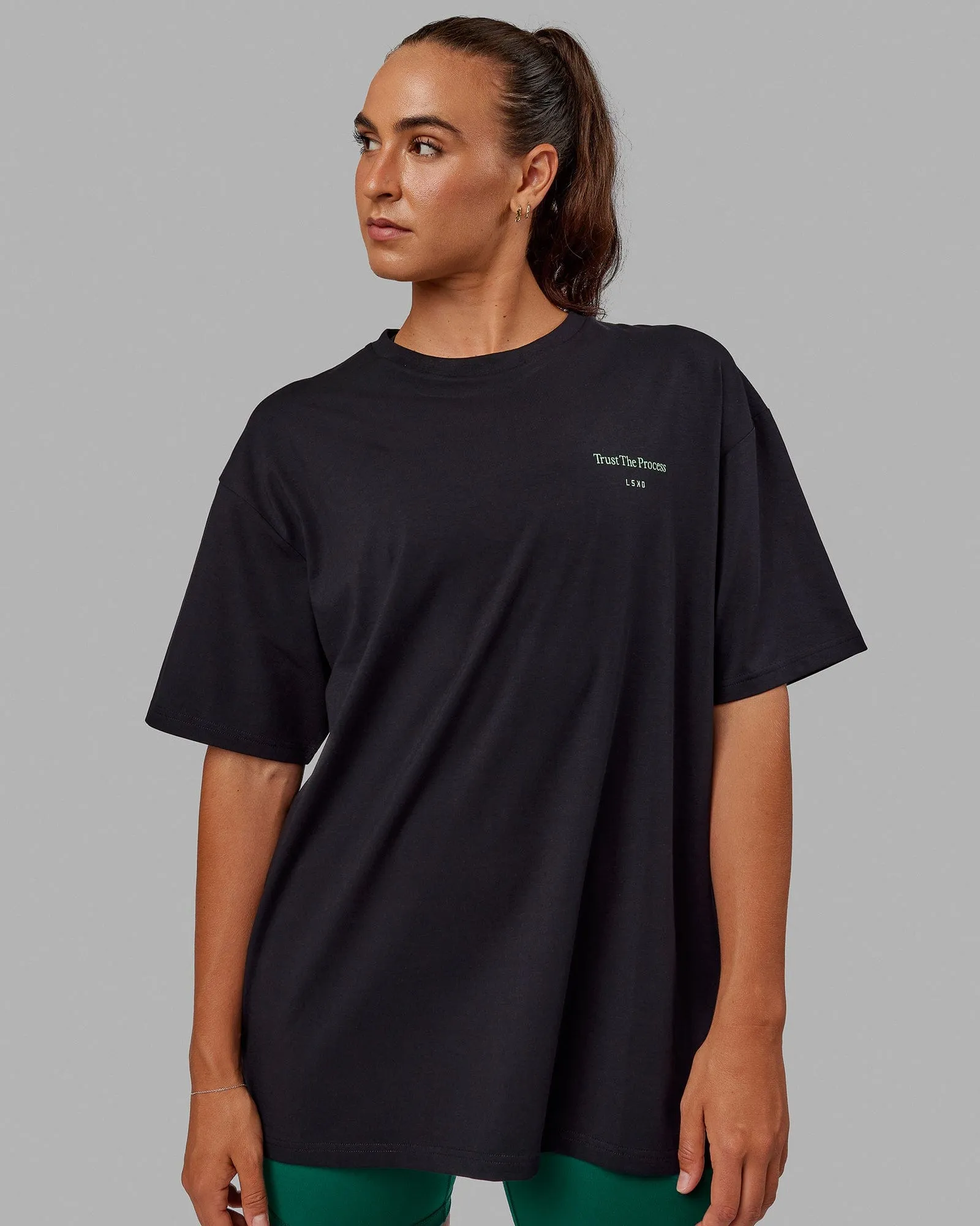 Unisex Trust The Process 2.0 FLXCotton Tee Oversize - Black-Lime sold by LSKD product image thumbnail 3