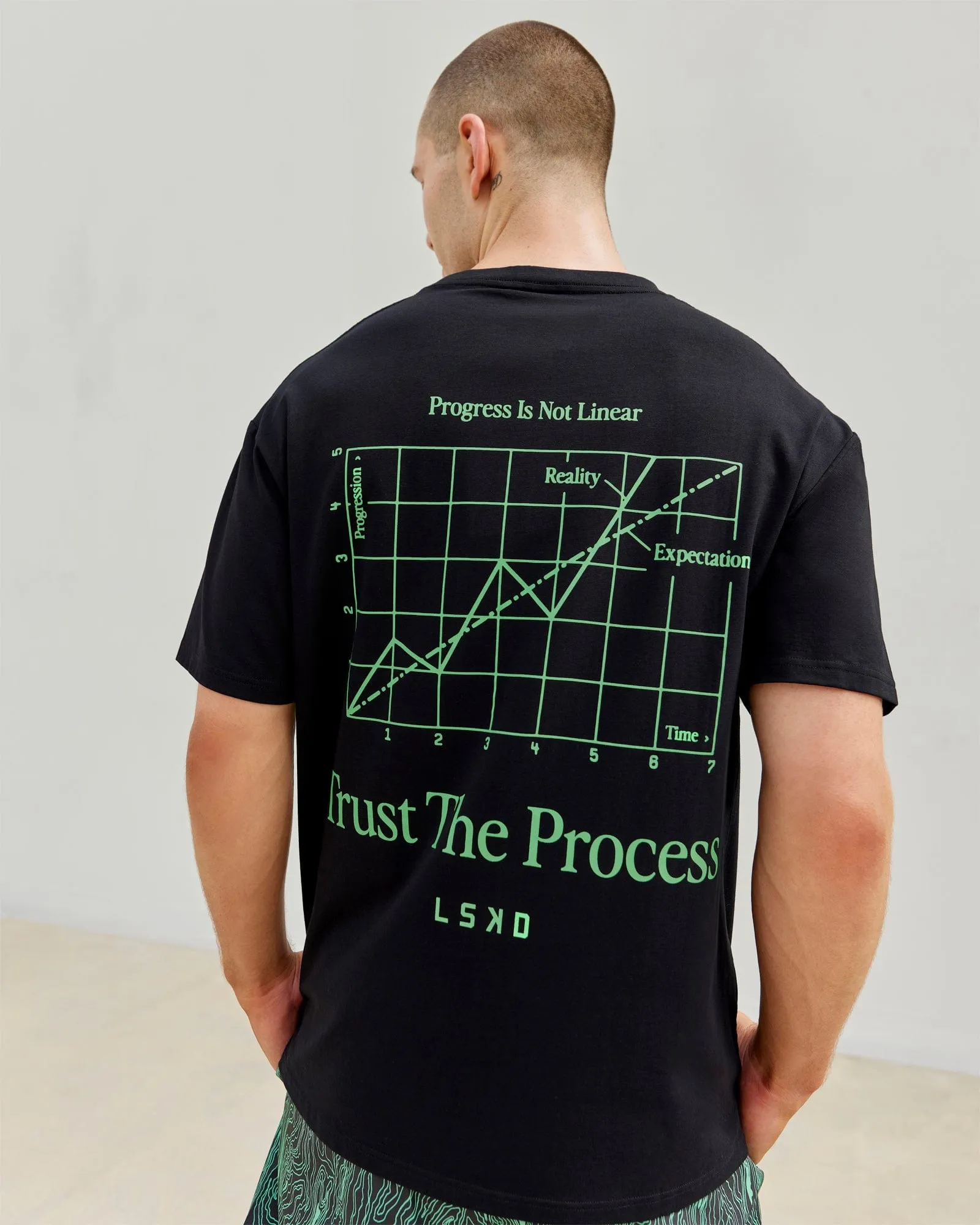 Unisex Trust The Process 2.0 FLXCotton Tee Oversize - Black-Lime sold by LSKD
