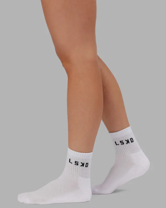 Daily Quarter Crew Socks - White sold by LSKD