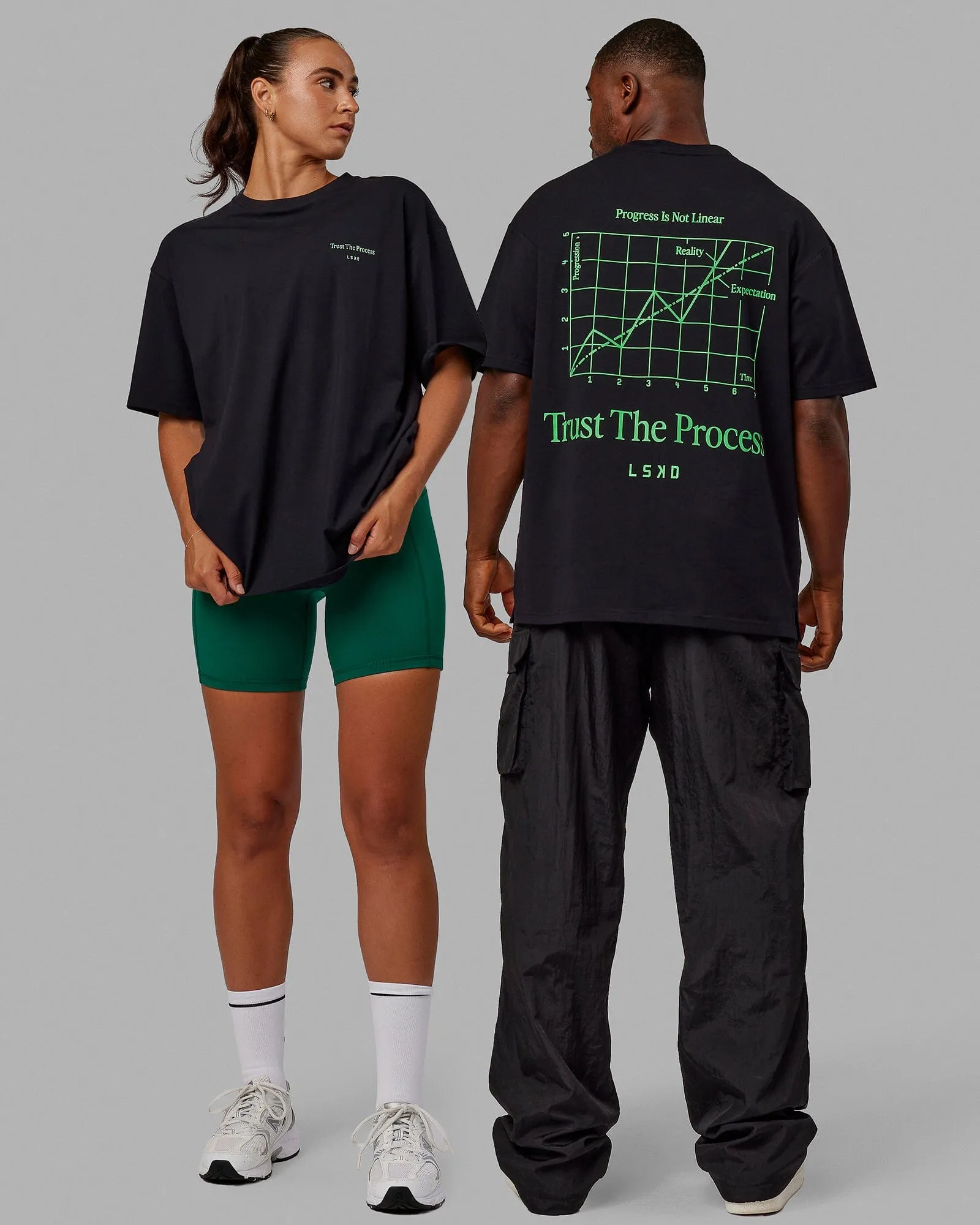 Unisex Trust The Process 2.0 FLXCotton Tee Oversize - Black-Lime sold by LSKD product image thumbnail 2