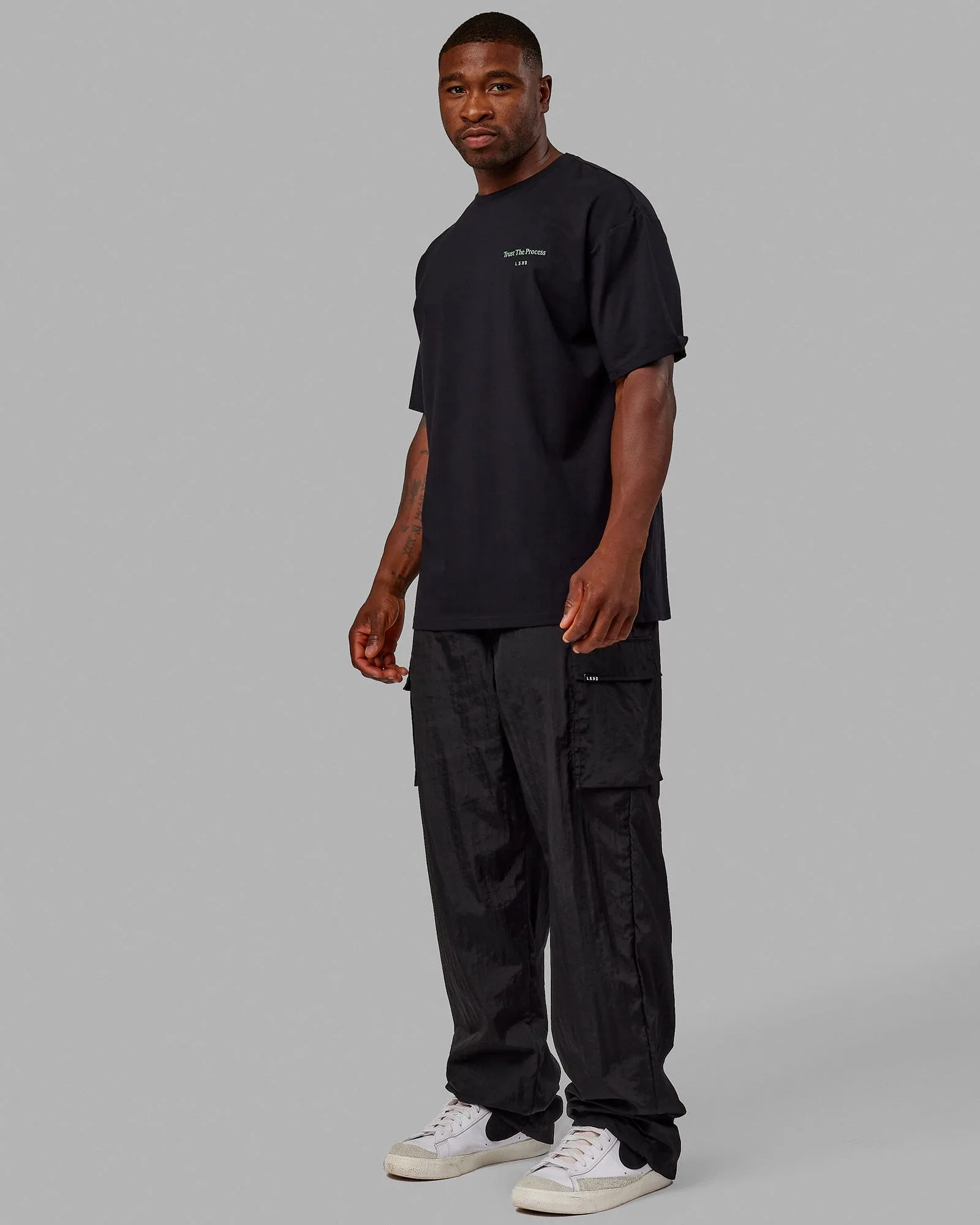 Unisex Trust The Process 2.0 FLXCotton Tee Oversize - Black-Lime sold by LSKD product image thumbnail 4