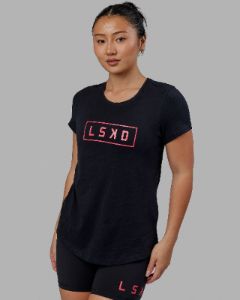 Luna Tee - Black-Raspberry sold by LSKD