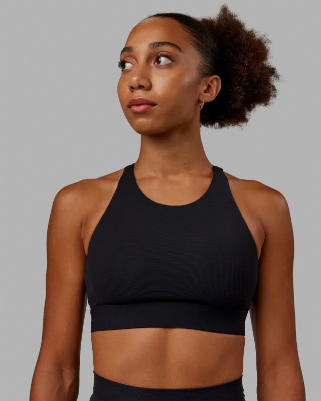 Resistance Ribbed Sports Bra - Black sold by LSKD