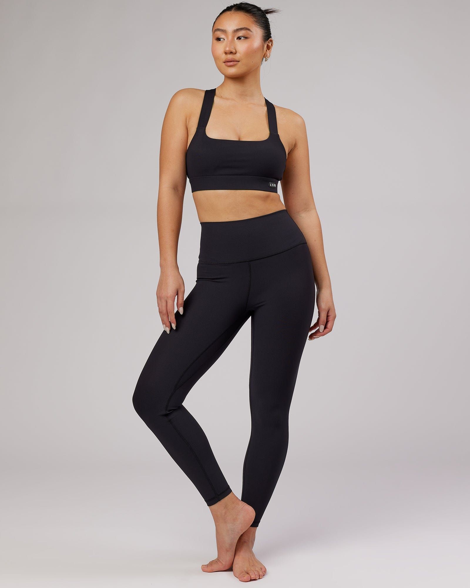 Balance Ribbed Sports Bra - Black sold by LSKD product image thumbnail 3