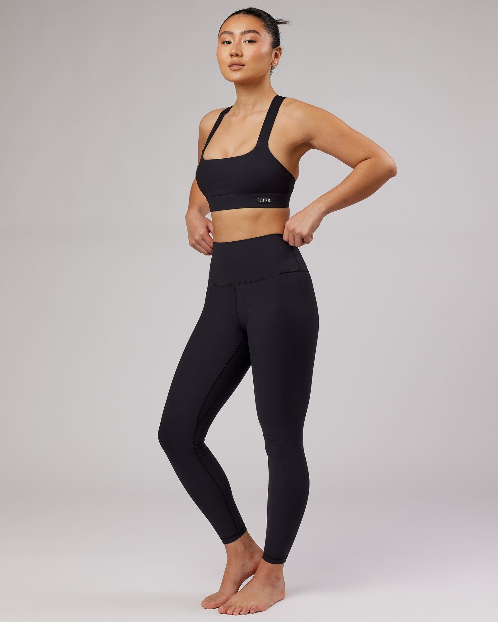 Balance Ribbed Sports Bra - Black sold by LSKD product image thumbnail 4
