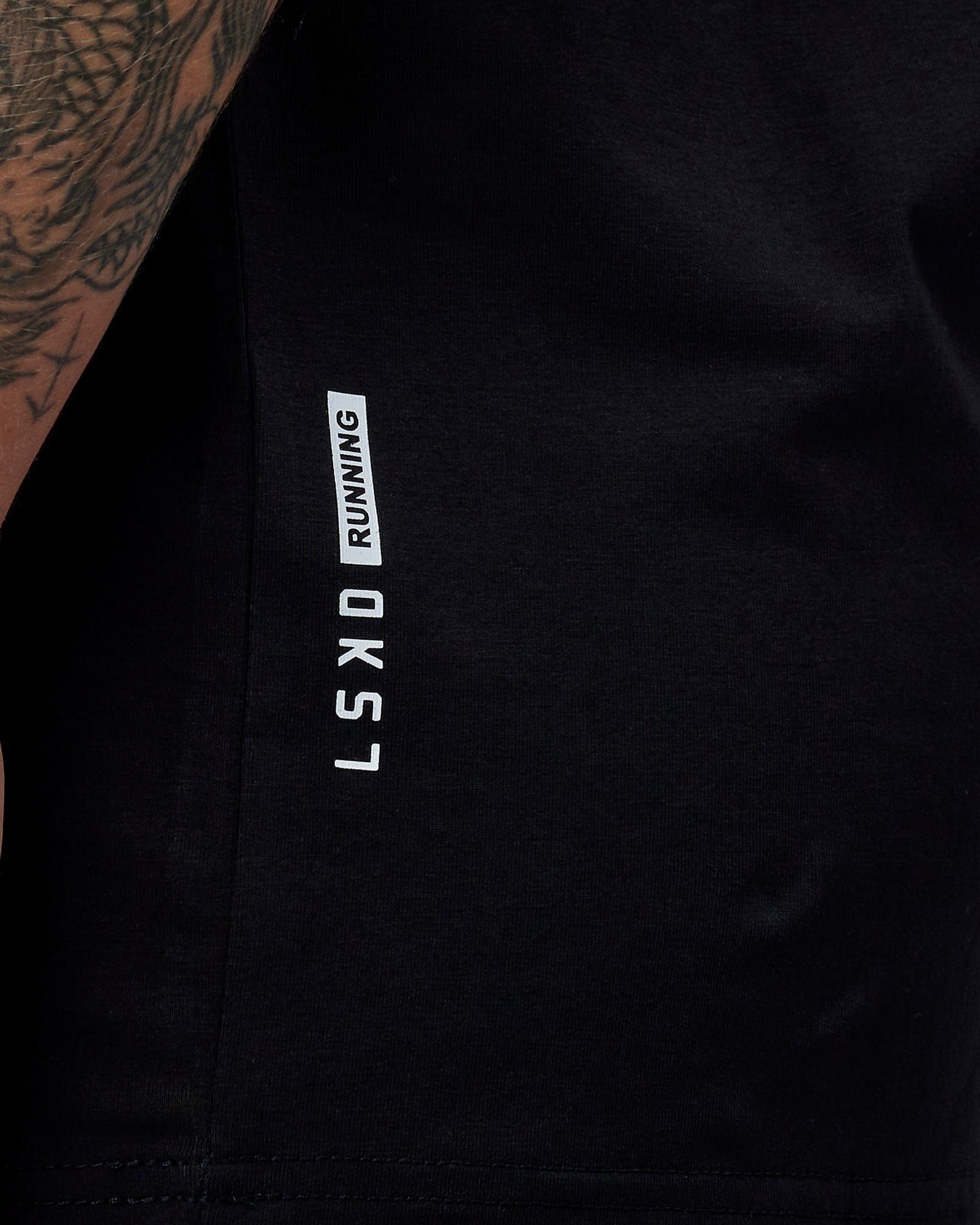 Unisex Just Keep Running FLXCotton Tee Oversize - Black-White sold by LSKD product image thumbnail 5