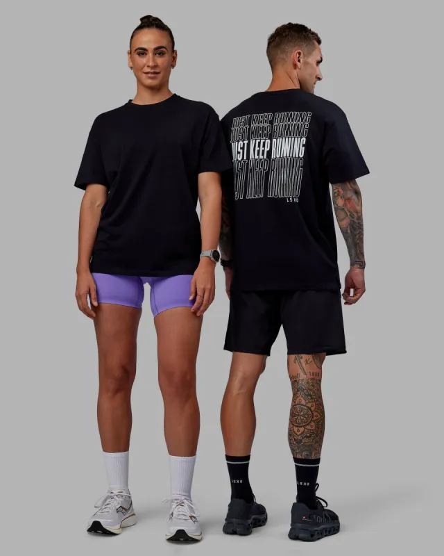 Unisex Keep On Running FLXCotton Tee Oversize - Black-White sold by LSKD