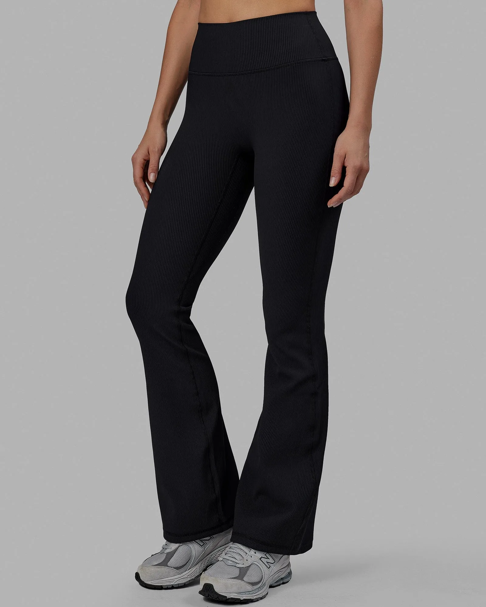 Everyday Ribbed Flare Tights - Black sold by LSKD product image thumbnail 5