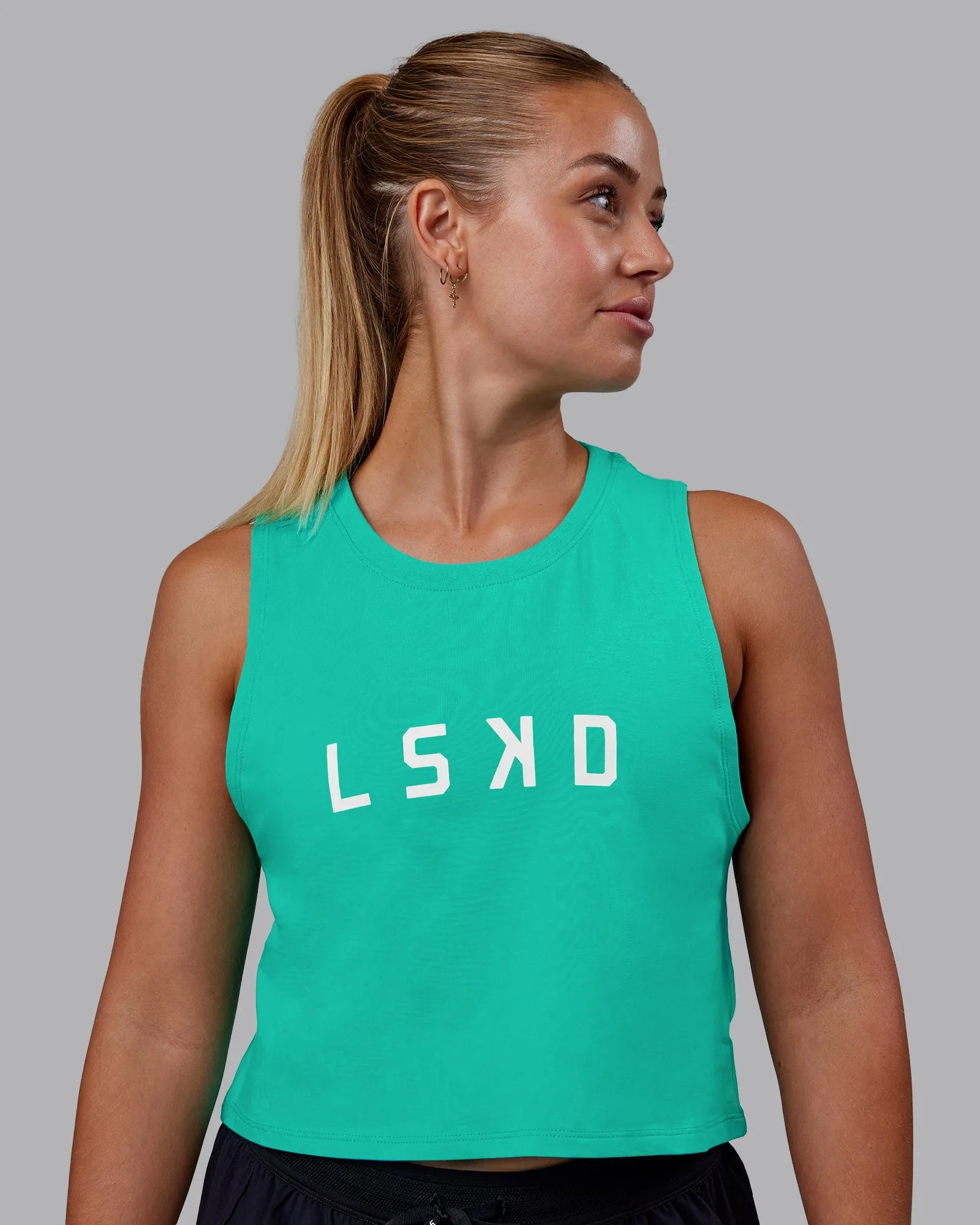 Agile FLXCotton Tank - Atlantis-White sold by LSKD