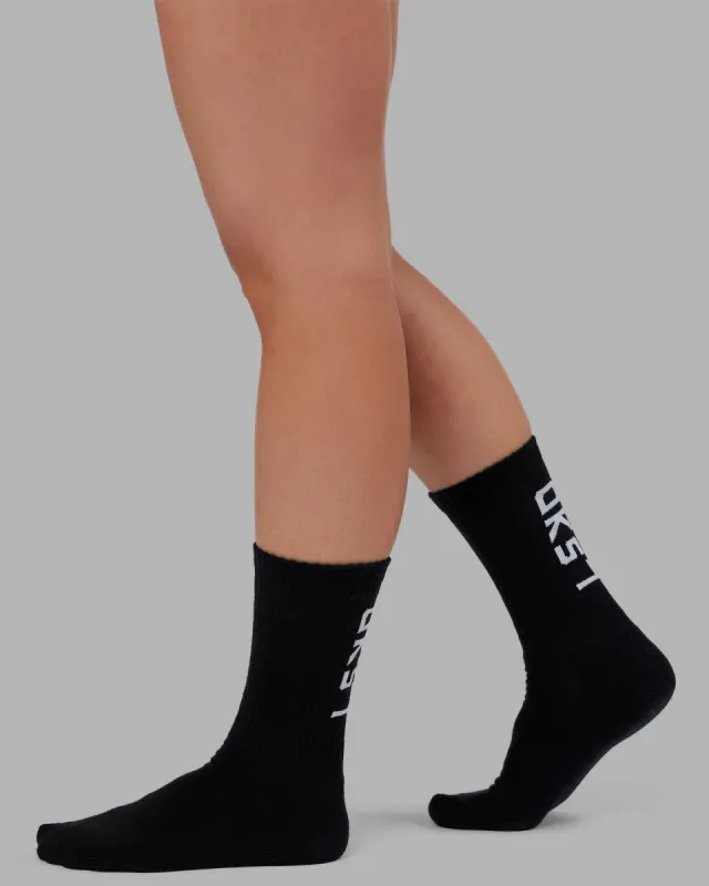 Brand Crew Socks - Black sold by LSKD