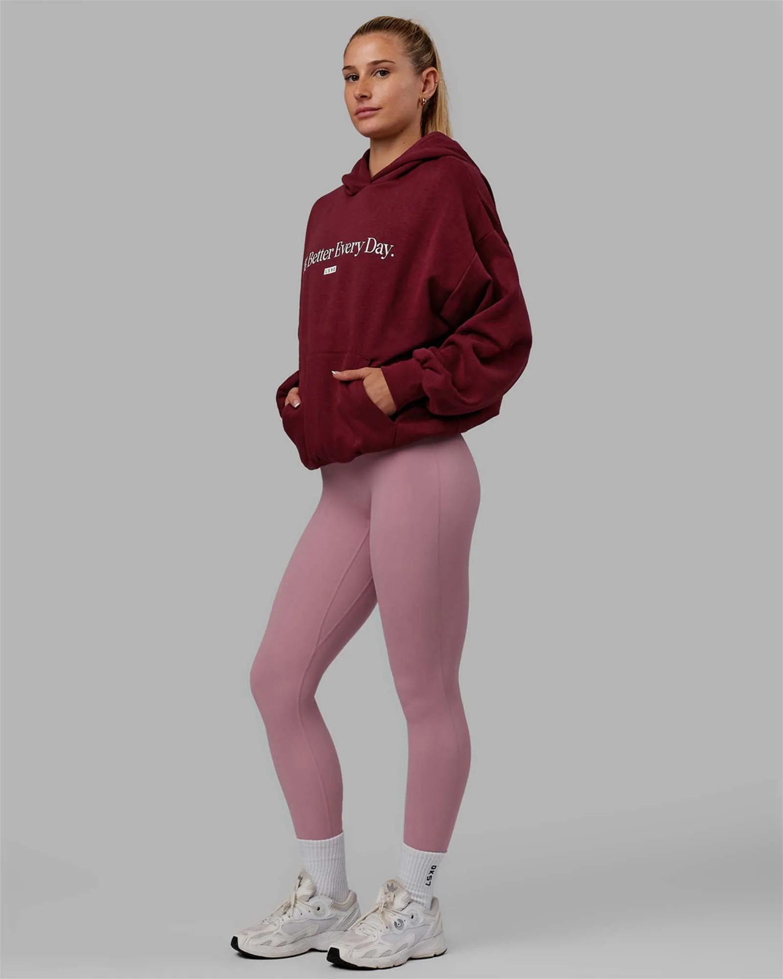 1% Better Hoodie Oversize - Cranberry-White sold by LSKD product image thumbnail 5