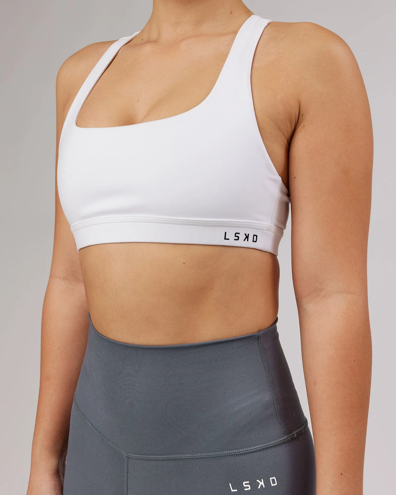 Base Sports Bra - White sold by LSKD product image thumbnail 4