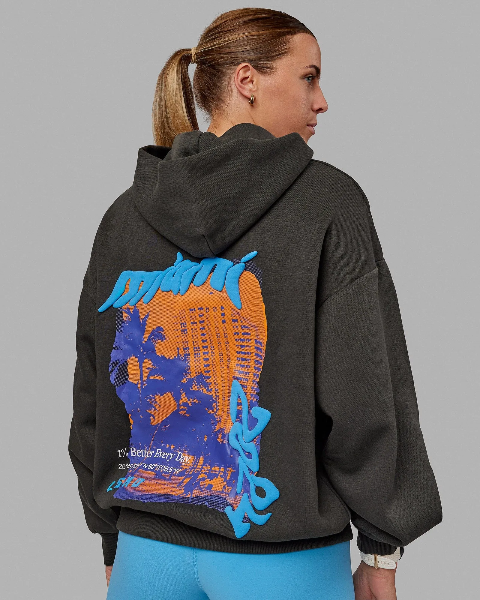 Unisex Miami24 Hoodie Oversize - Pirate Black-Blue sold by LSKD product image thumbnail 2