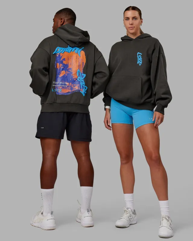 Unisex Miami24 Hoodie Oversize - Pirate Black-Blue sold by LSKD